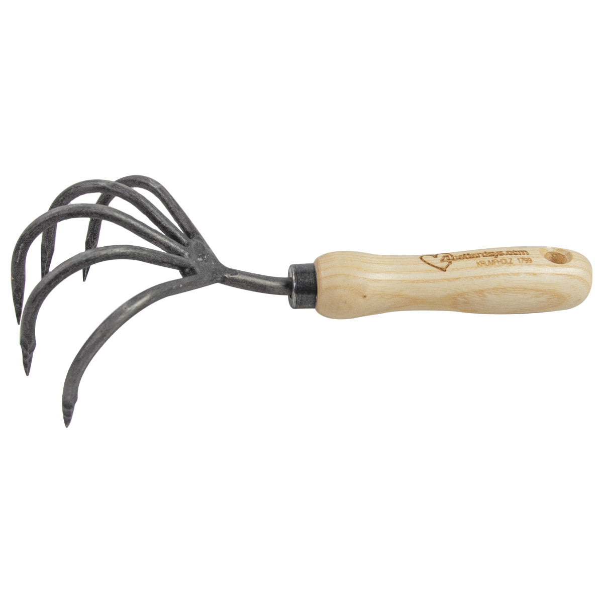 Grubber mit 5 Zinken | aus Schwedenstahl | mit 14 cm ergonomischen Eschengriff | handgeschmiedet in Deutschland