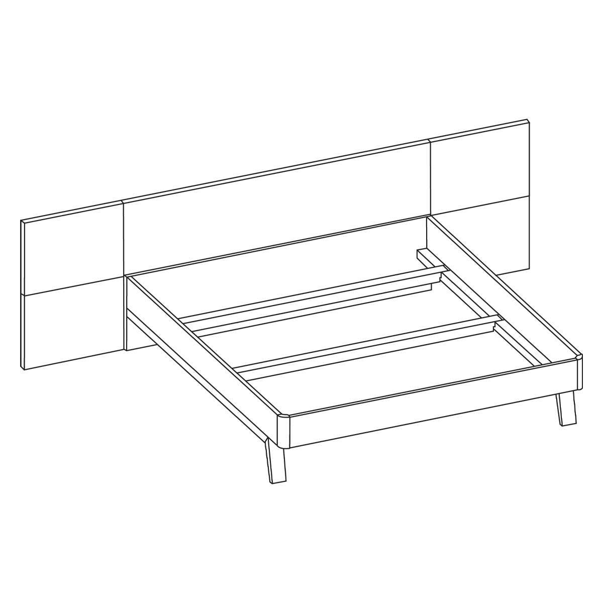 Klassisches Massivholzbett 'Style' -  90x200 Astfichte mit Wasserlack behandelt