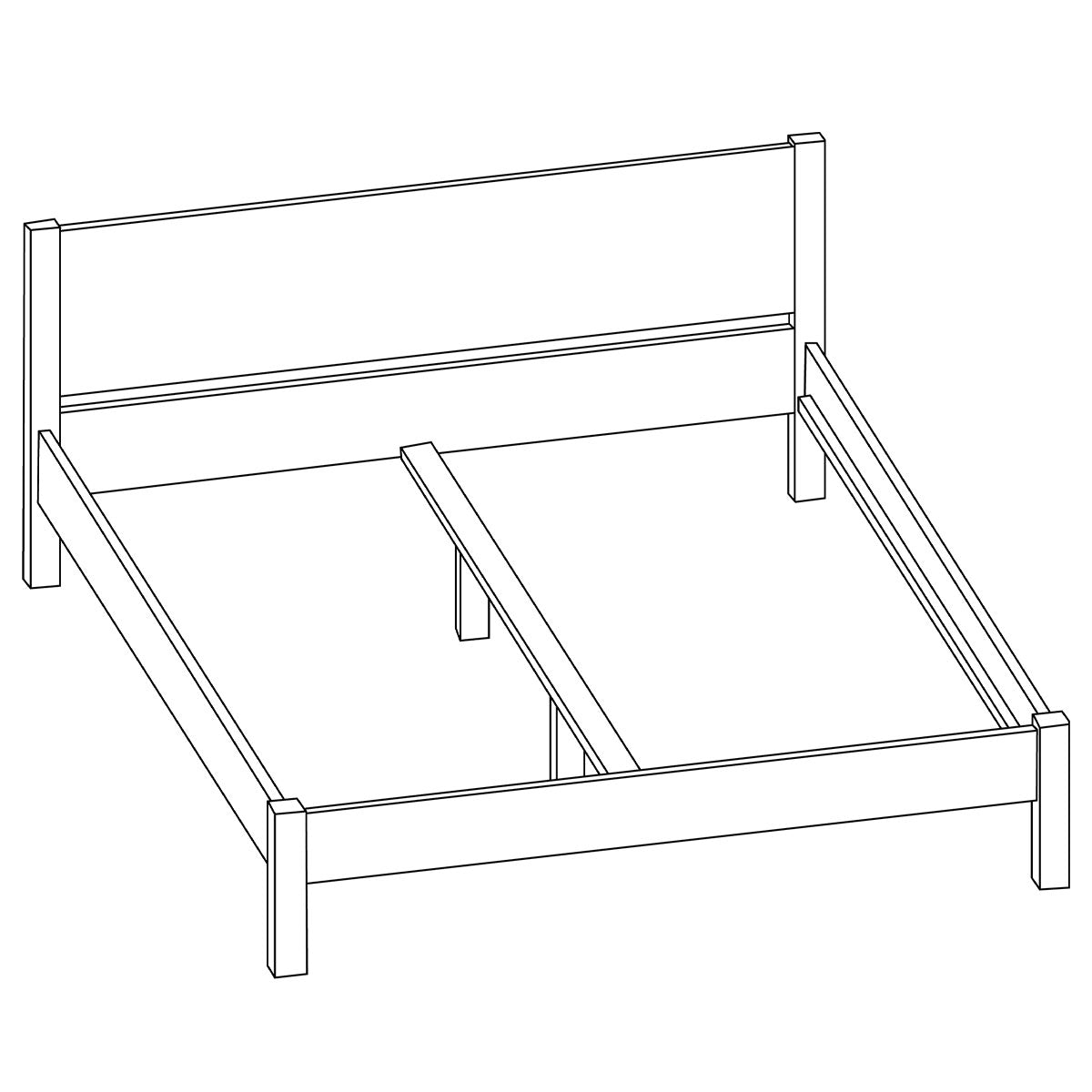 Klassisches Doppelbett 'Dream Base' - aus Astfichte 160x200