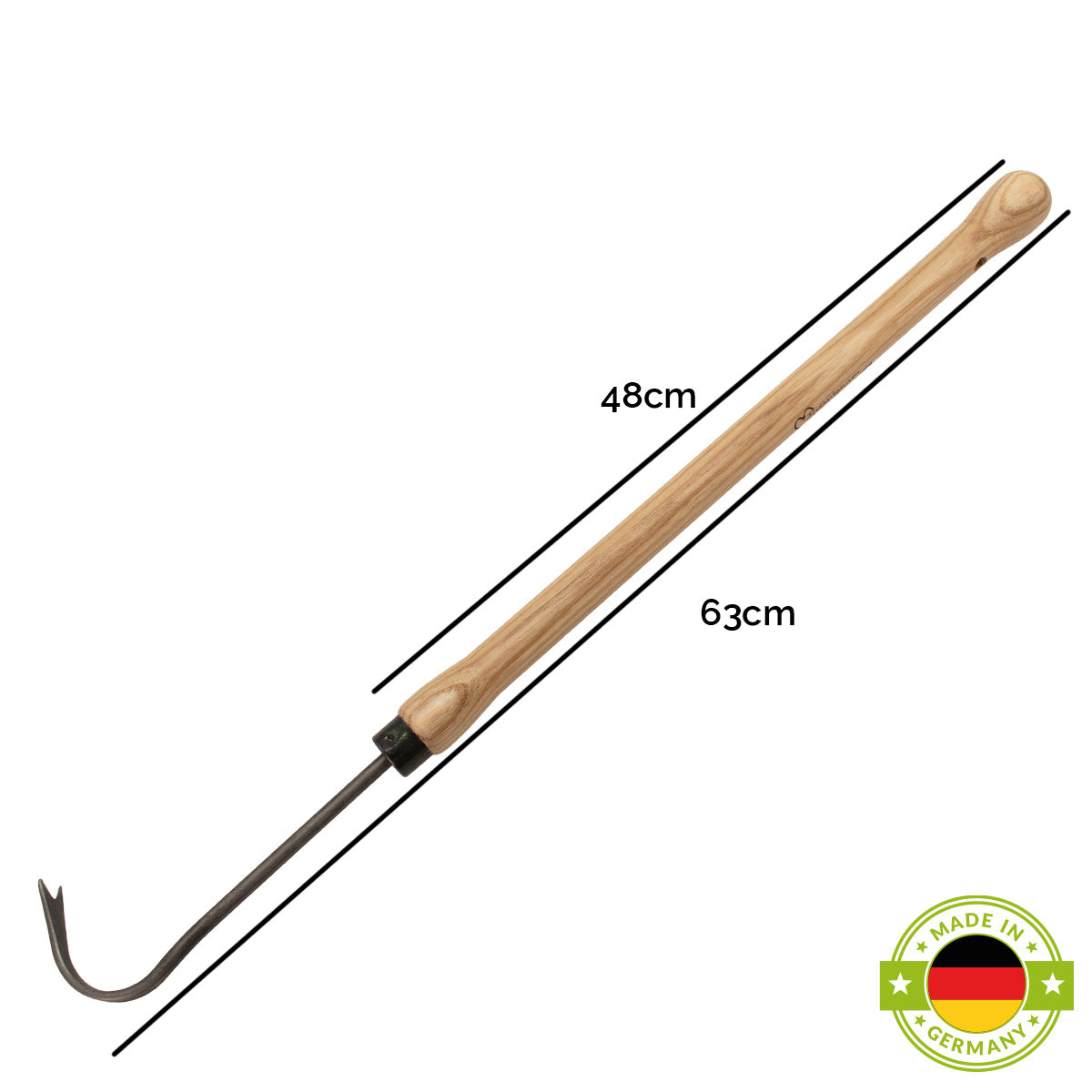 Handjäter | aus Schwedenstahl | mit 48 cm Eschen-Knopf-Stiel | handgeschmiedet in Deutschland
