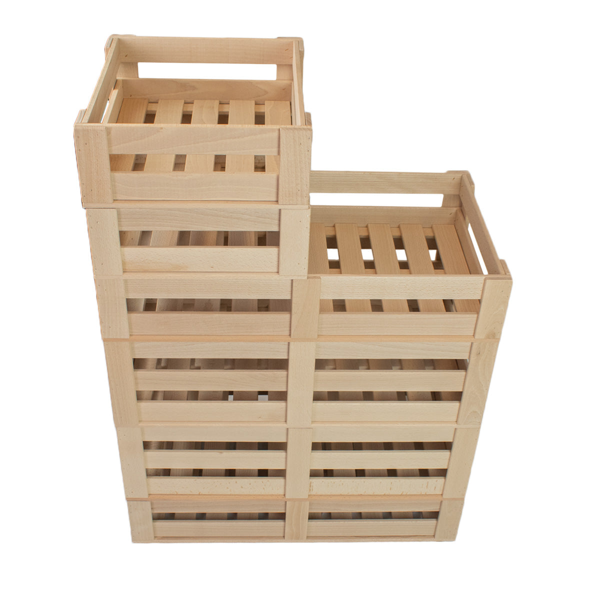 Universal Holzkisten | S B 33 x T 37 x H 13 cm | in Buche | individuell einsetzbar | stapelbar | Made in Germany