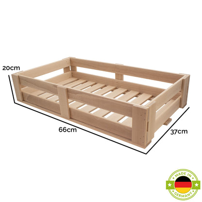 Universal Holzkisten | L B 66 x T 37 x H 13 cm | in Buche | individuell einsetzbar | stapelbar | Made in Germany