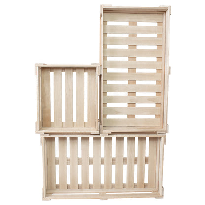 Universal Holzkisten | L B 66 x T 37 x H 13 cm | in Buche | individuell einsetzbar | stapelbar | Made in Germany