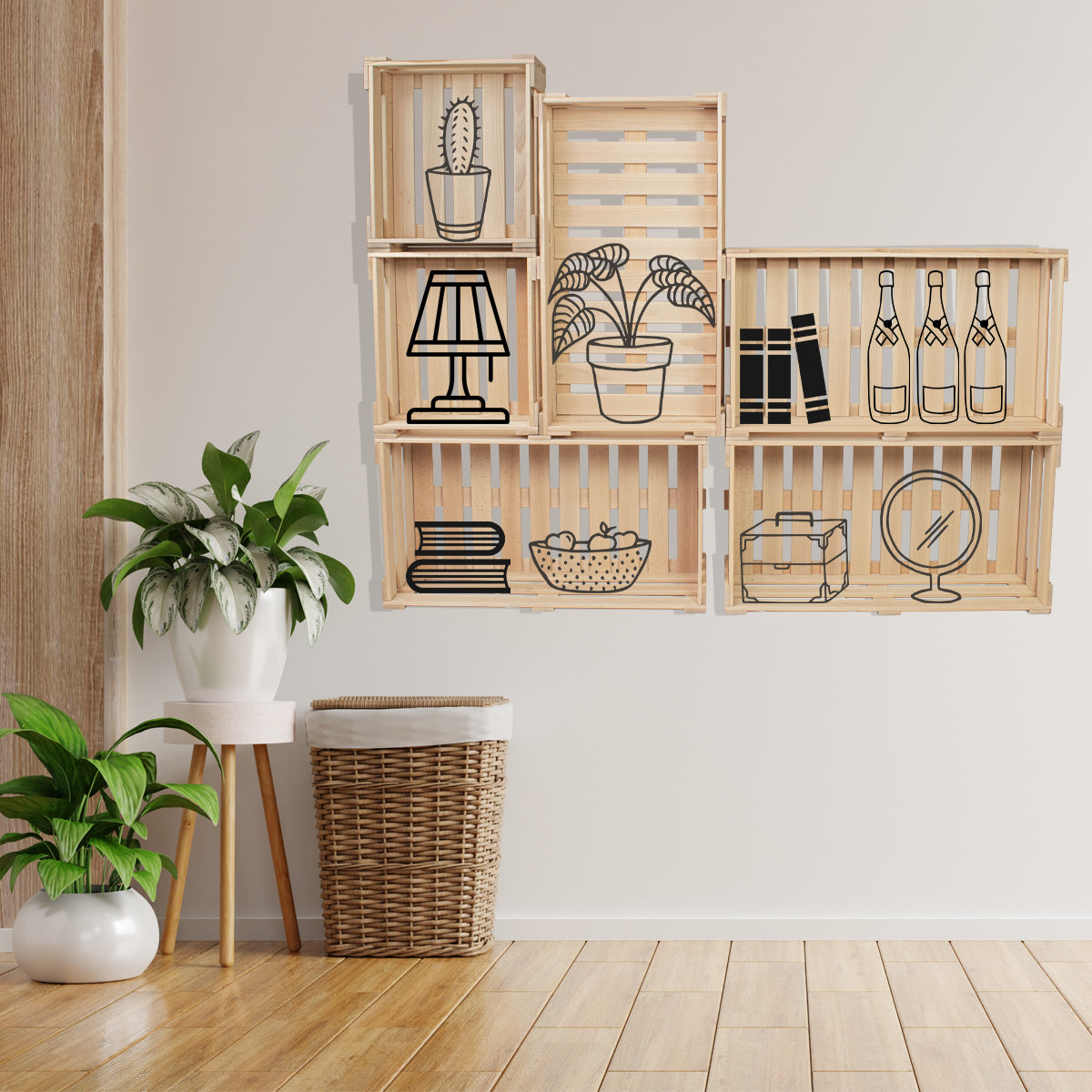 Universal Holzkisten | S B 33 x T 37 x H 13 cm | in Buche | individuell einsetzbar | stapelbar | Made in Germany