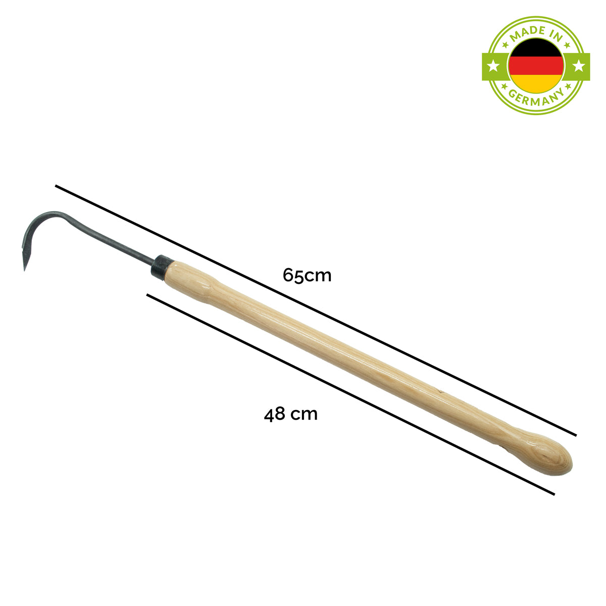 Bio-Sauzahn | aus Schwedenstahl | mit 14 cm ergonomischen Eschengriff | handgeschmiedet in Deutschland