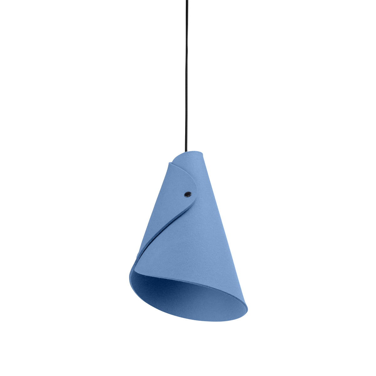 Moderne Hängelampe aus Filz | geschwungen | Blau | Schirm 100% Merinowolle | Made in Austria
