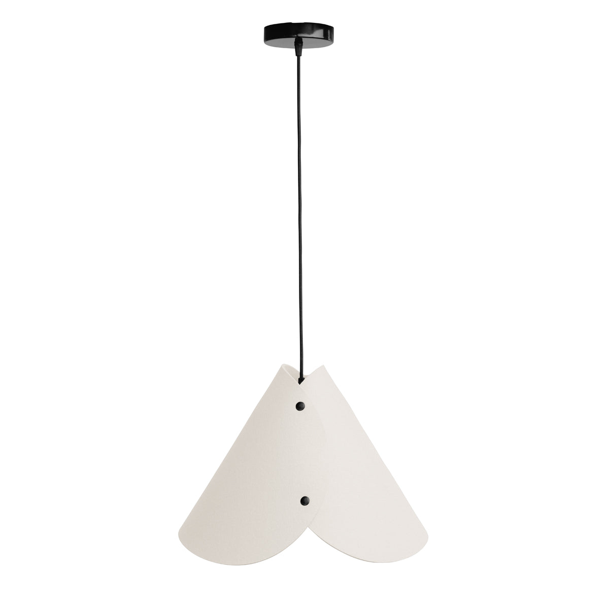 Moderne Pendelleuchte aus Filz | konisch | Weiß | Schirm 100% Merinowolle | Made in Austria