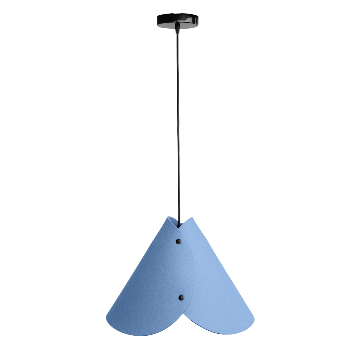 Moderne Pendelleuchte aus Filz | konisch | Blau | Schirm 100% Merinowolle | Made in Austria