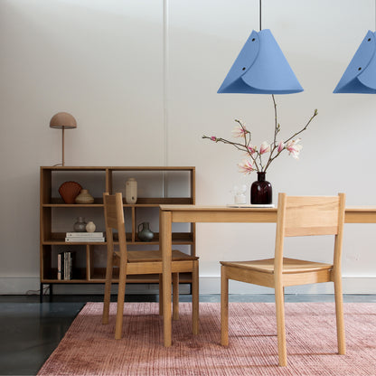 Moderne Pendelleuchte aus Filz | konisch | Blau | Schirm 100% Merinowolle | Made in Austria