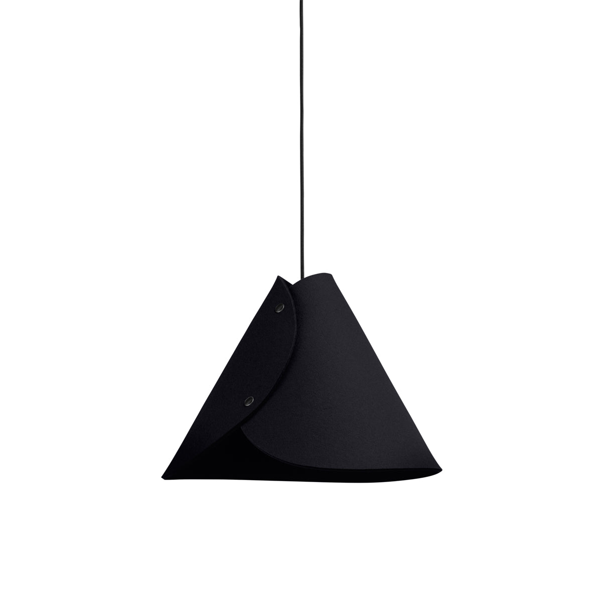 Moderne Pendelleuchte aus Filz | konisch | Schwarz | Schirm 100% Merinowolle | Made in Austria