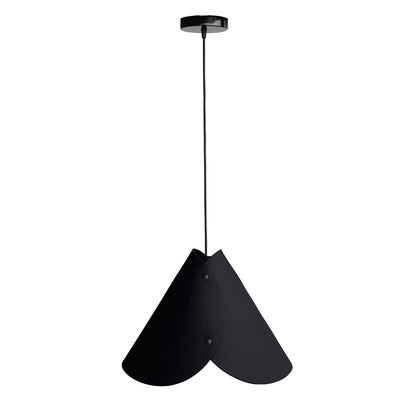 Moderne Pendelleuchte aus Filz | konisch | Schwarz | Schirm 100% Merinowolle | Made in Austria