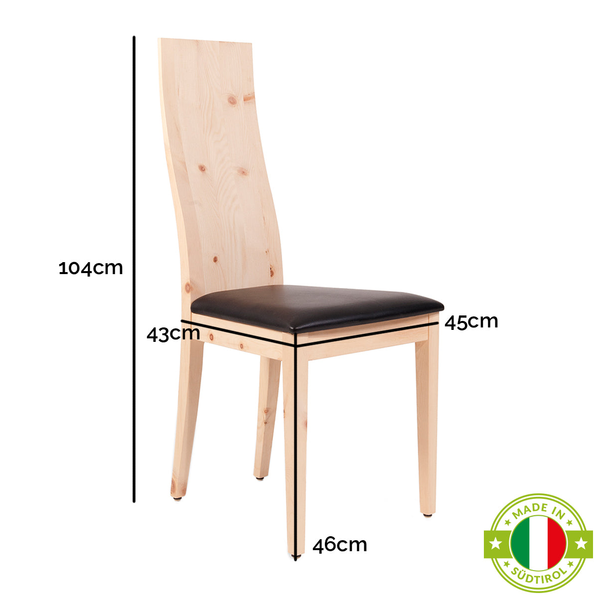 Eleganter Stuhl 'Sitwell Classic' | Eiche geölt | Hergestellt in Südtirol