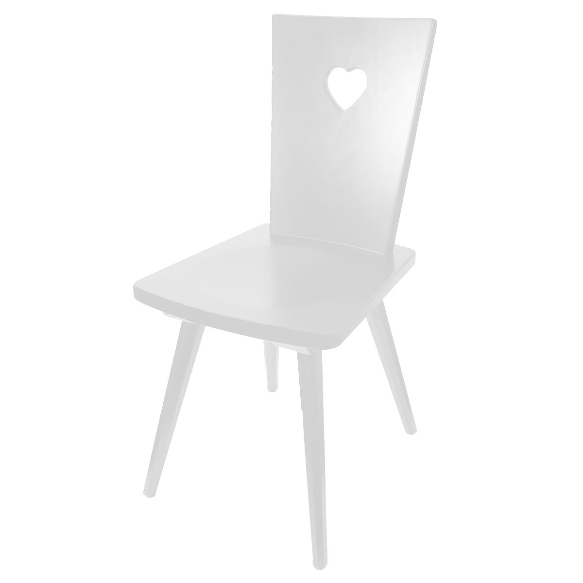 Eleganter Stuhl  'Black or White' | Vollholz Buche | deckend lackiert | Griff herzförmig | in Weiß