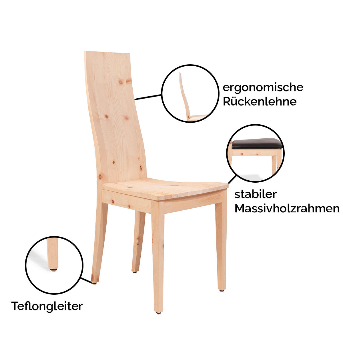 Eleganter Stuhl 'Sitwell Classic' | Eiche geölt | Hergestellt in Südtirol
