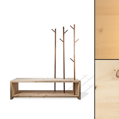Garderobe 'MyStyle' - im Cross Country Style fichtegewachst 3cm_Staerke 150x50x45