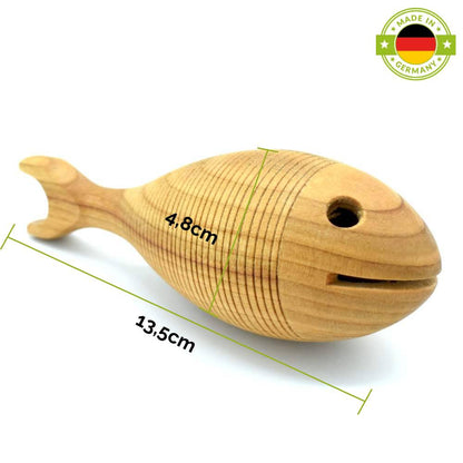 Urfisch 'Fish & Grip' | Holz-Baby-Greifling | aus heimischen Hölzern | L 14 x DM 5 cm | CE-zertifiziert | Made in Germany