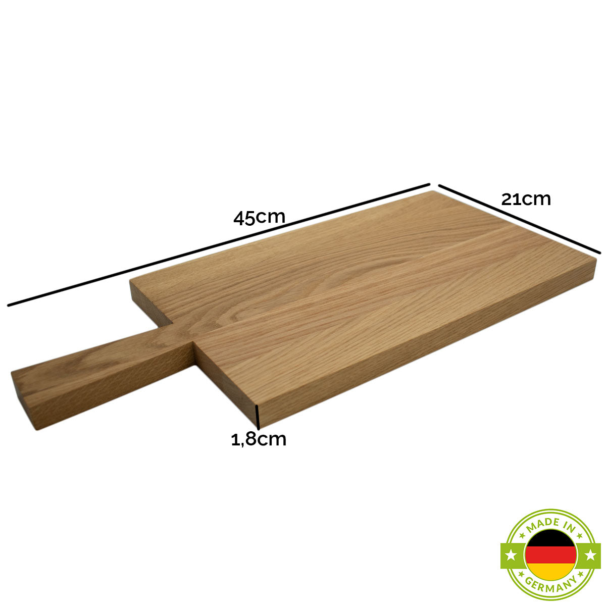 Jausen- und Schneidbrett 'Griffi' | Eiche natur geölt | L45 x B21 x H1,8 cm