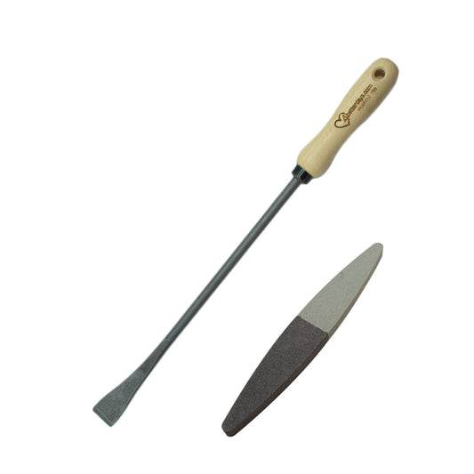 Spargel- und Unkrautstecher | mit 14 cm Eschengriff | inkl. gratis Schleifstein