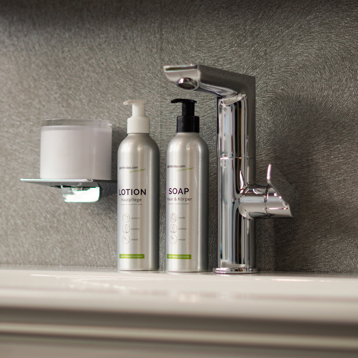 Gesamtkörper Pflege-Set Seife + Lotion | je 30 ml + 250 ml + 1 L  |  6-teilig