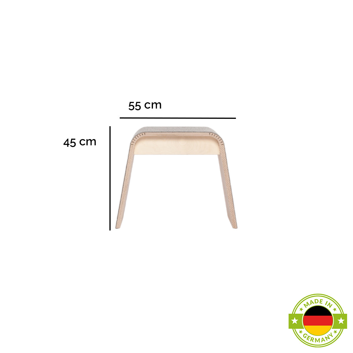 Hocker 'Stubenhocker' | Birkenschichtholz | B55xT29xH45 cm