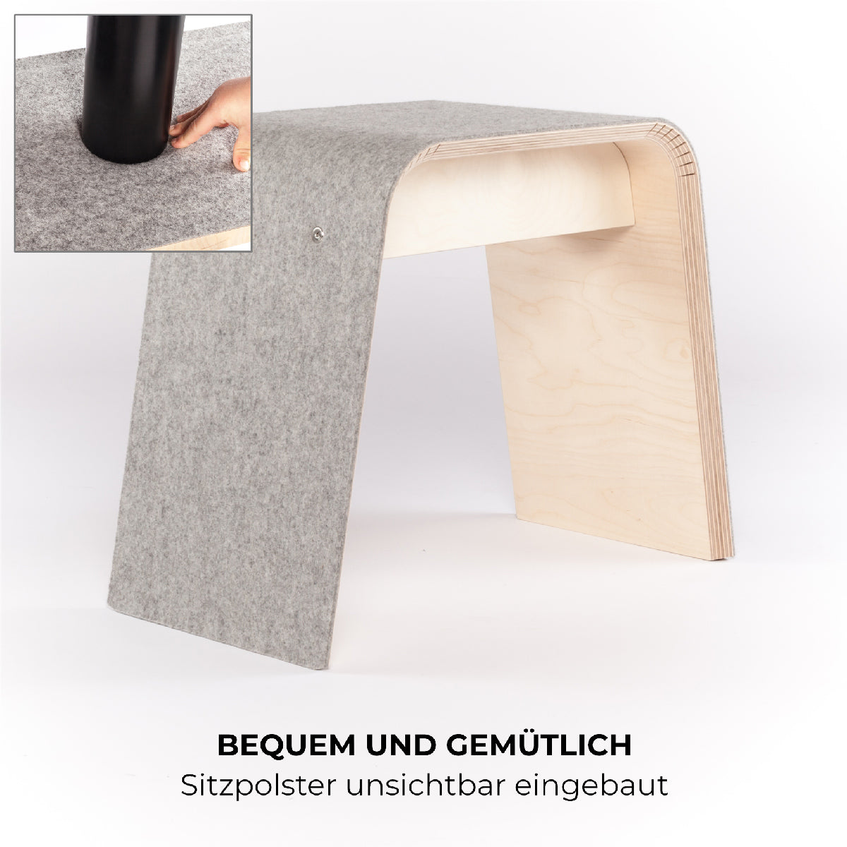 Hocker 'Stubenhocker' | Birkenschichtholz | B55xT29xH45 cm