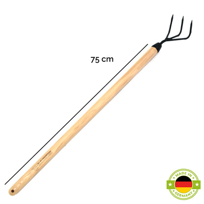Gartengrubber 'Krafts' | 3 Zinken | 75 cm Eschenstiel | geschmiedet