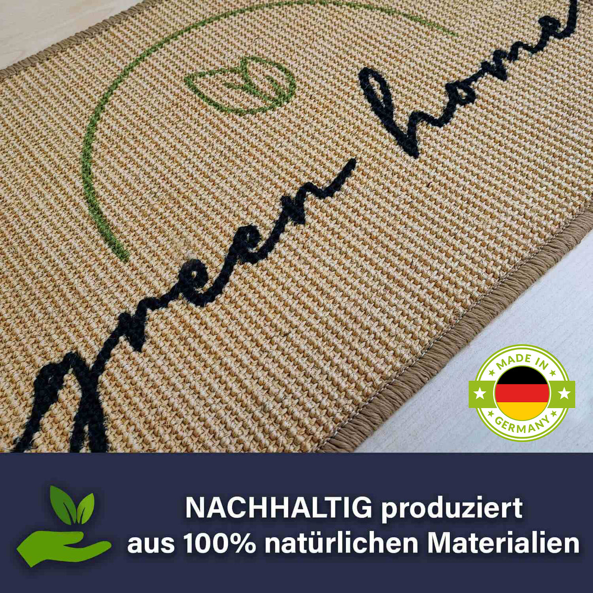Fußmatte | 'Hereinspaziert' | 40 x 60 cm | Sisal | Naturlatex