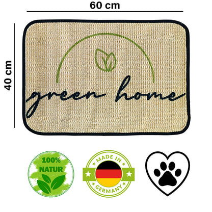 Fußmatte | 'green home' | 40 x 60 cm | Sisal | Naturlatex