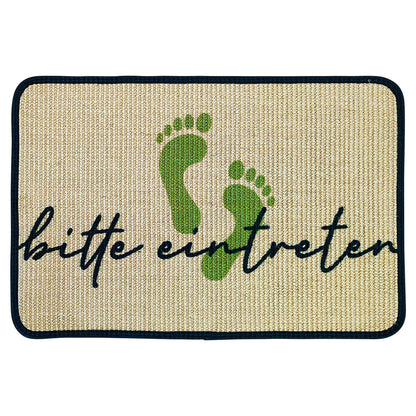Fußmatte | 'bitte eintreten' | 40 x 60 cm | Sisal | Naturlatex