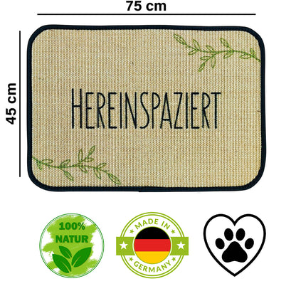 Fußmatte | 'Hereinspaziert' | 45 x 75 cm | Sisal | Naturlatex