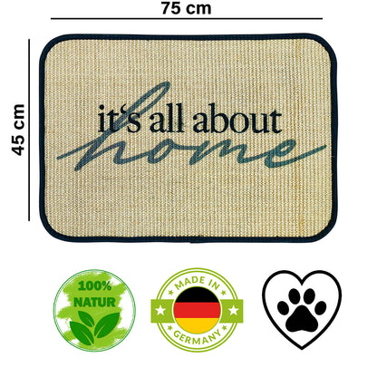 Fußmatte | 'it's all about home' | 45 x 75 cm | Sisal | Naturlatex