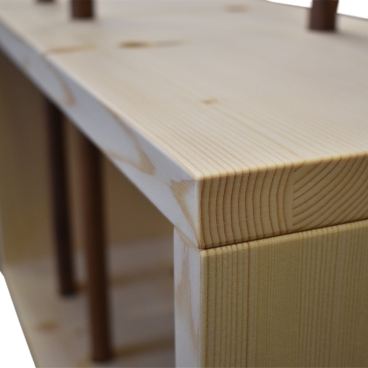 Garderobe 'MyStyle' - Medium | L 100 x T 30 x H 45 cm | Fichte |  3 cm |  3 Stangen  verschiedenen Ästen Nuss