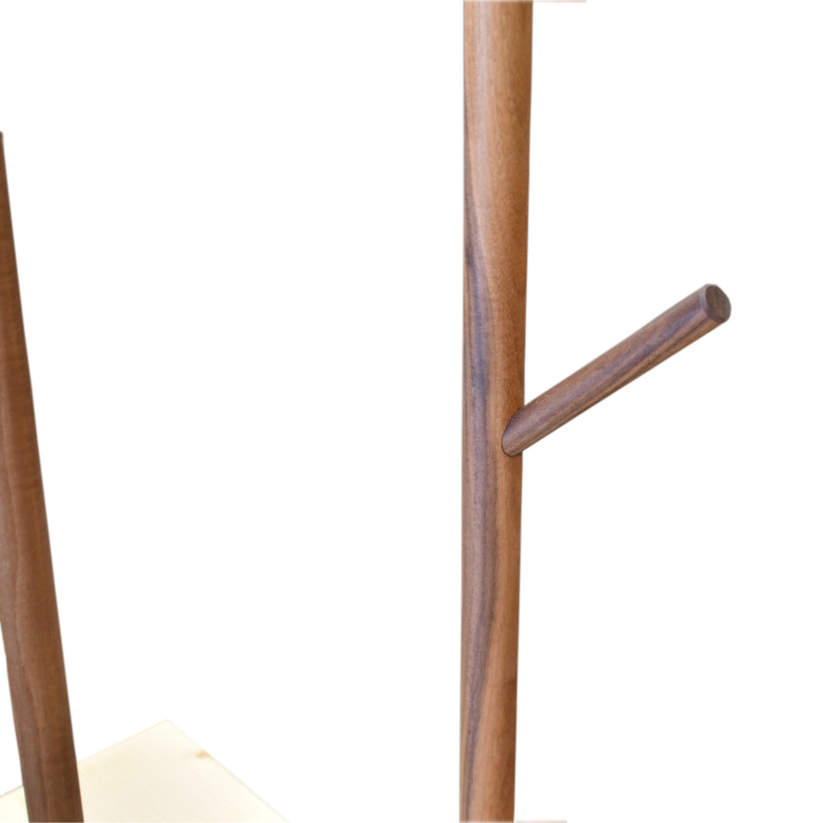 Garderobe 'MyStyle' - Small | L 75 x T 30 x H 45 cm | Fichte |  3 cm |  3 Stangen  verschiedenen Ästen Nuss