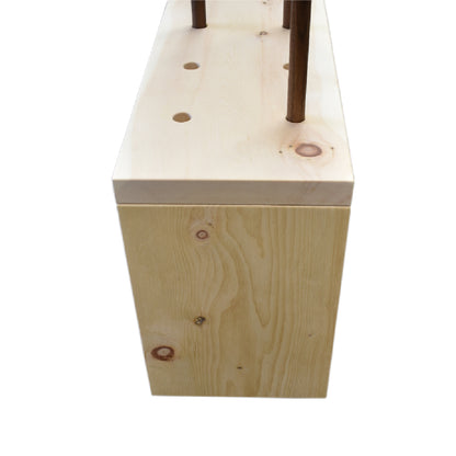 Garderobe 'MyStyle' - Medium | L 100 x T 30 x H 45 cm | Fichte |  3 cm |  3 Stangen  verschiedenen Ästen Nuss
