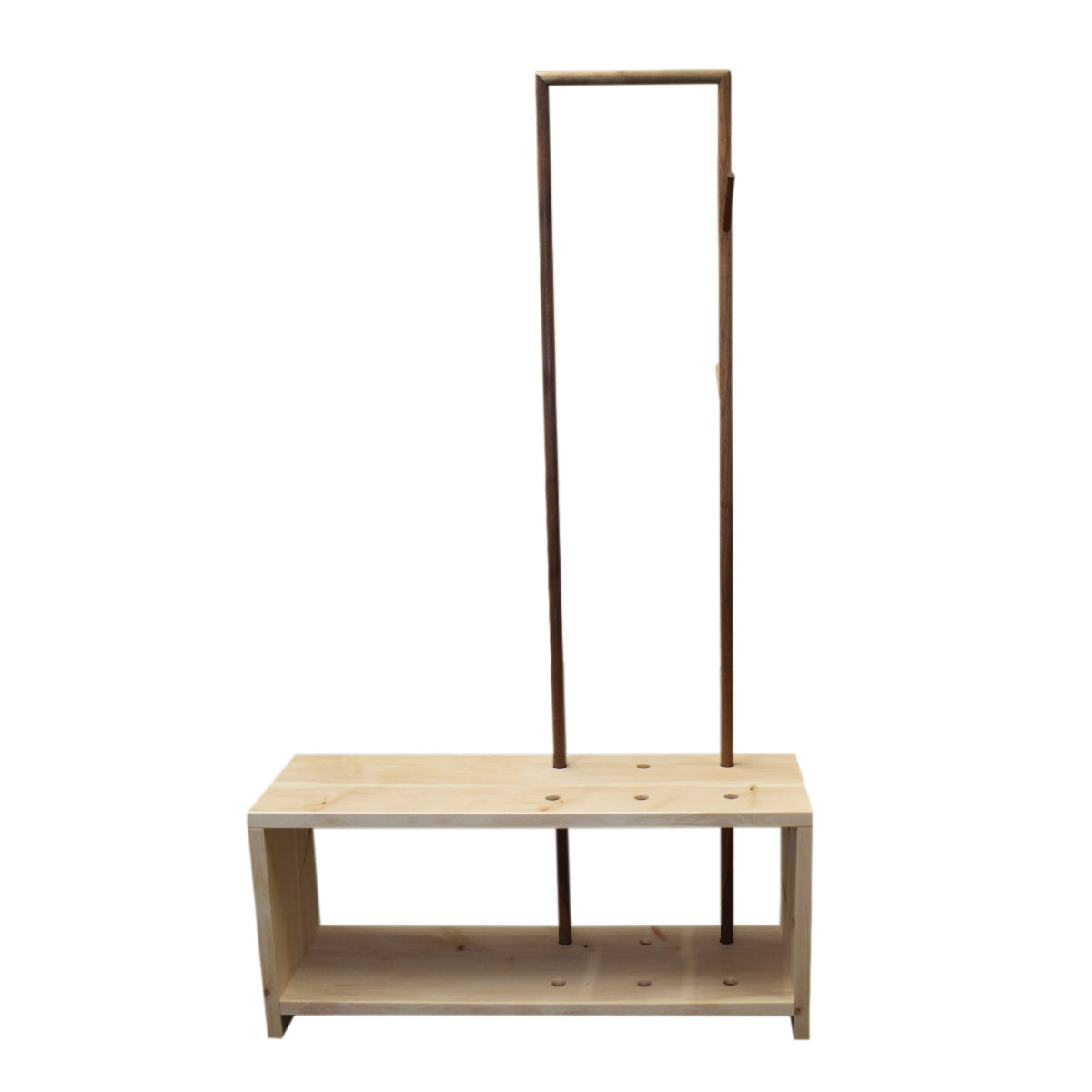 Garderobe 'MyStyle' - Medium | L 100 x T 30 x H 45 cm | Fichte |  3 cm |  3 Stangen  verschiedenen Ästen Nuss
