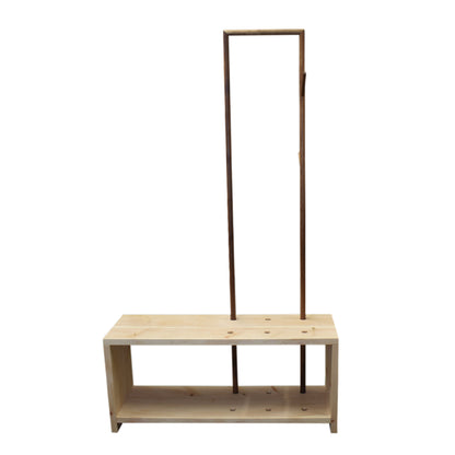 Garderobe 'MyStyle' - Medium | L 100 x T 30 x H 45 cm | Fichte |  3 cm |  3 Stangen  verschiedenen Ästen Nuss
