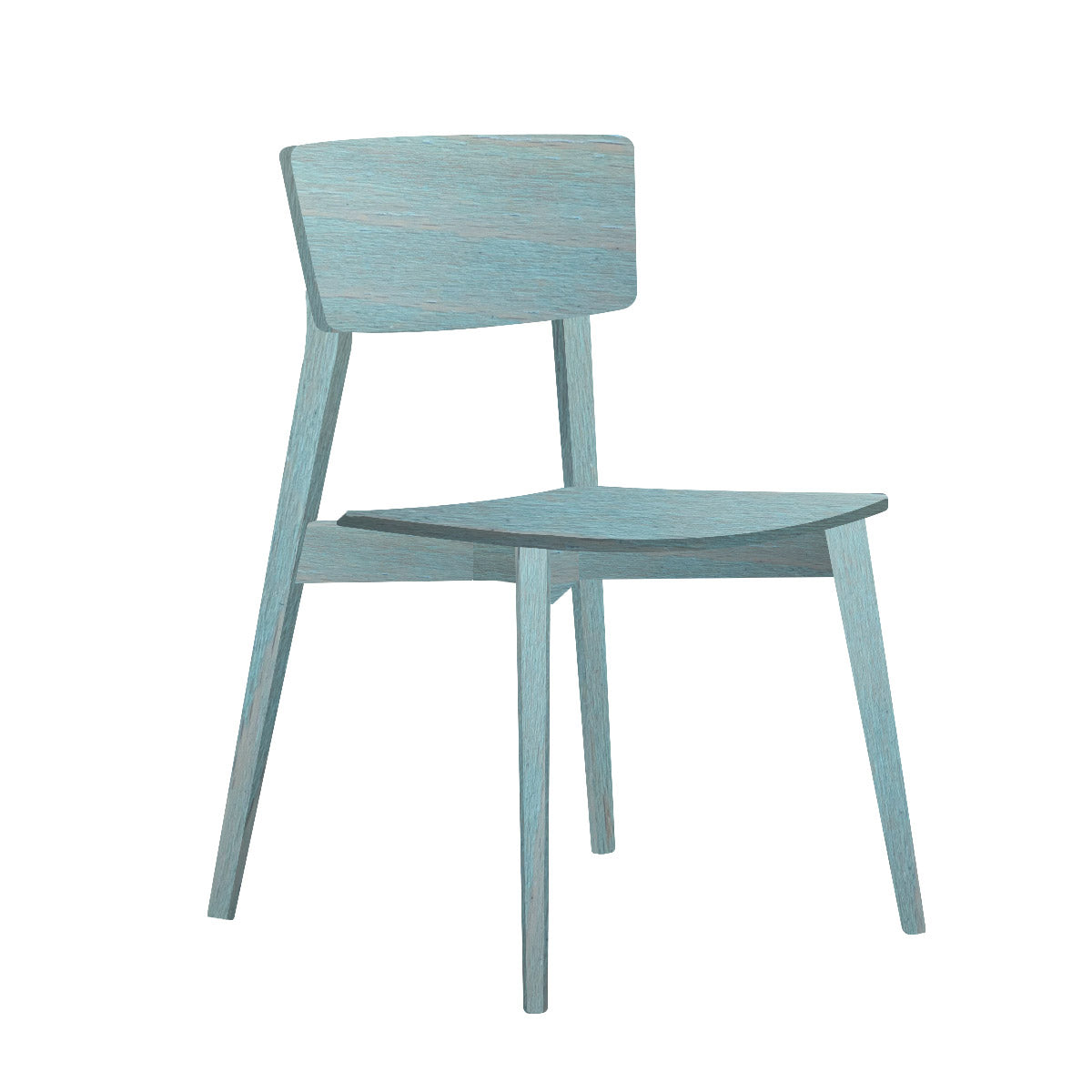 Stapelstuhl 'Mina' | 2er-Set | aus massiver Buche, Wasserblau / Acqua