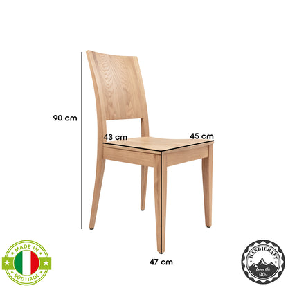 Stuhl ‘Purist’ | Eiche Natur lackiert | B 45 x T 43 x H 90 cm