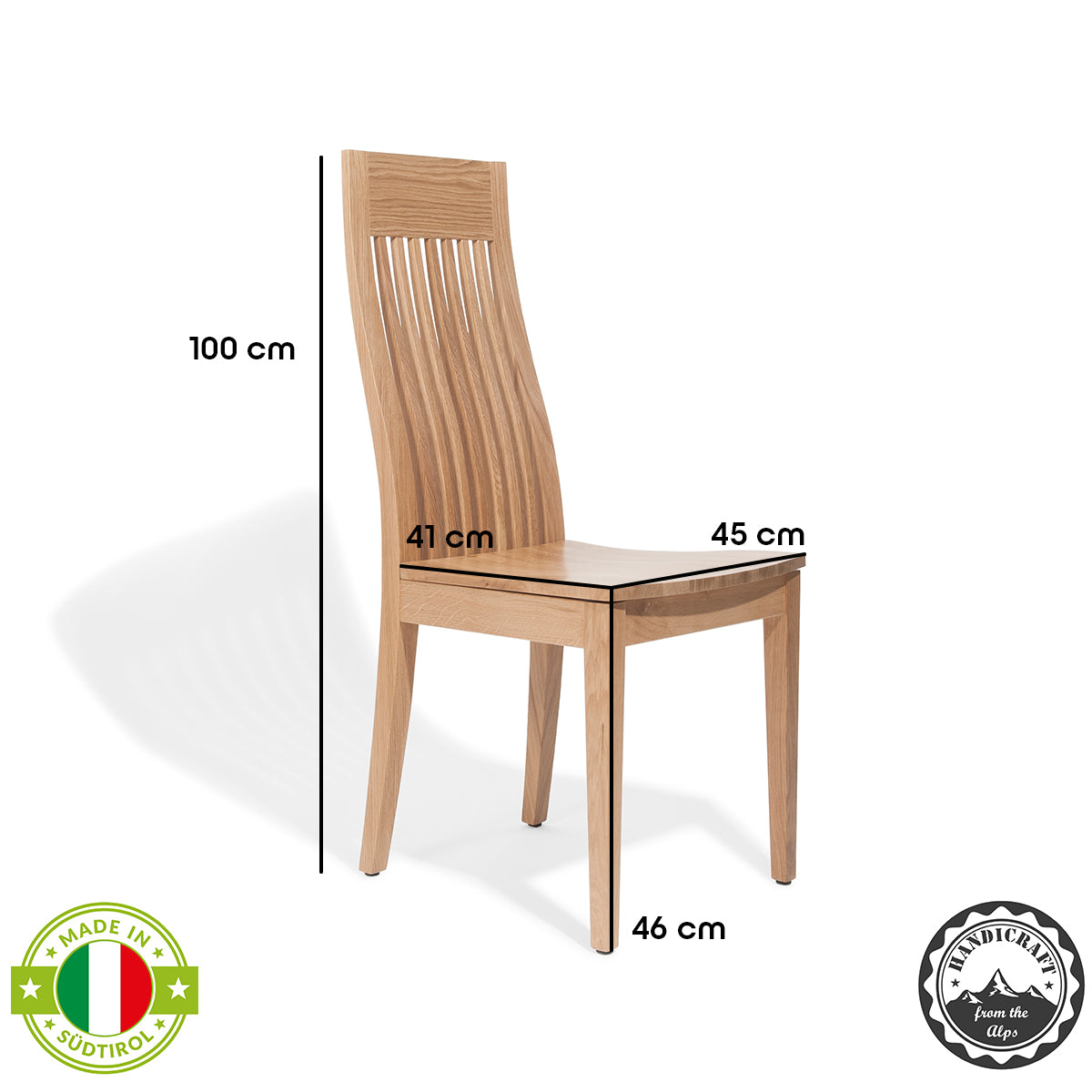 Klassischer Massivholzstuhl ‘Herp’ | B 45 x T 41 x H 100 cm | Buche Natur lackiert