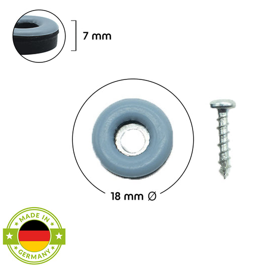 Stuhlgleiter ‘Soft’ | geschraubt | 24 Stück | DM 19 x 7 mm