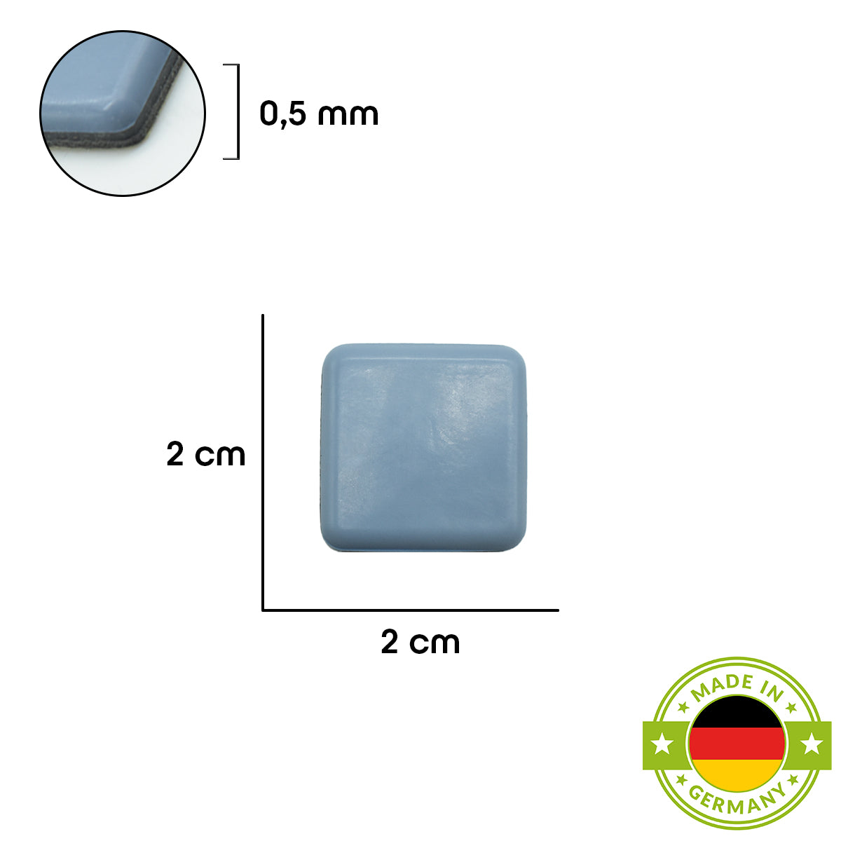 Stuhlgleiter ‘Soft’ | selbstklebend | 24 Stück | 2 x 2 x 0,5 cm