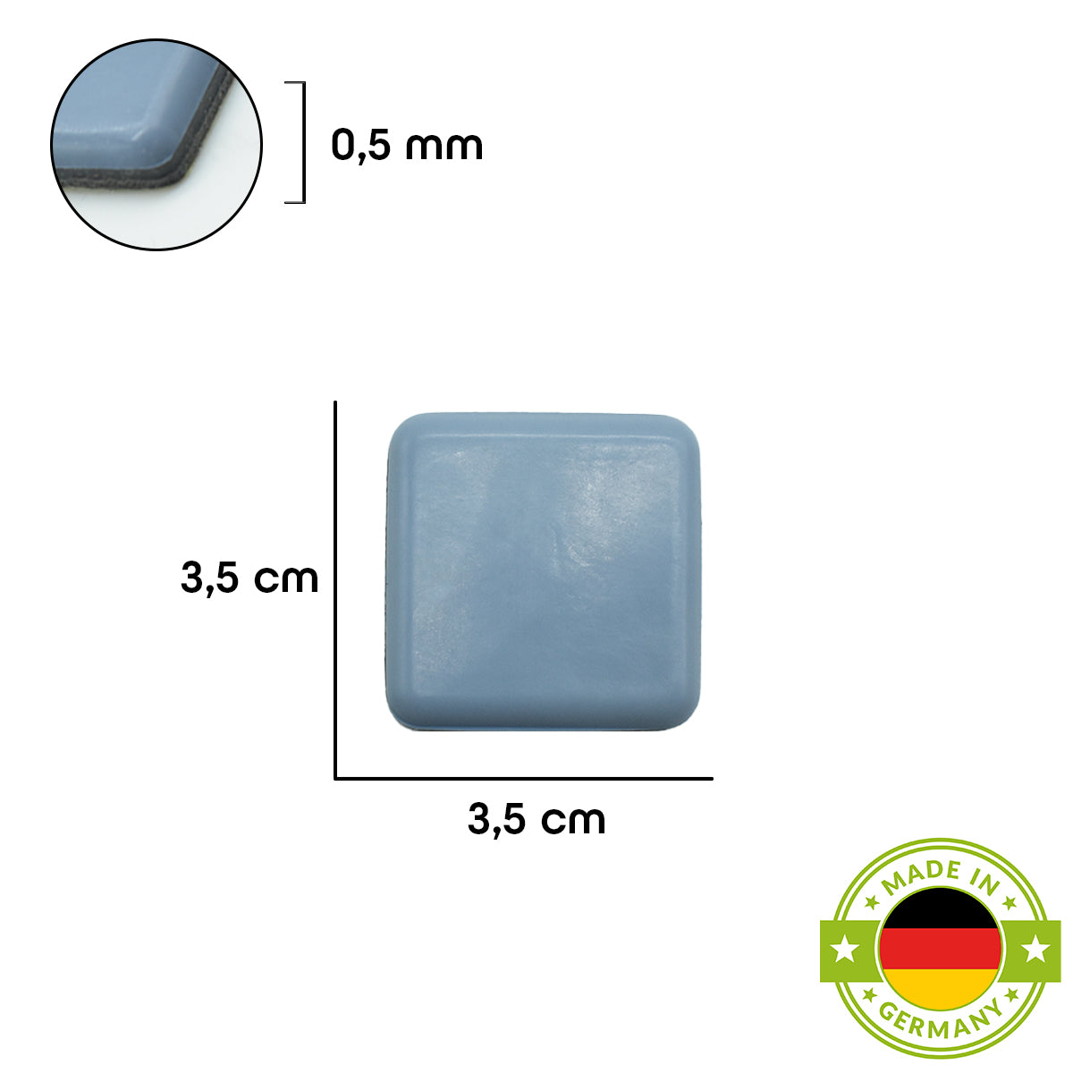 Stuhlgleiter ‘Soft’ | selbstklebend | 24 Stück | 3,5 x 3,5 x 0,5 cm