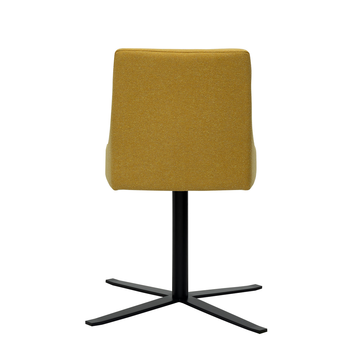 Polster-Stuhl 'Lena' vierstrahl Gestell | drehbar | Metall schwarz lackiert | Stoff Beige/Schwarz meliert