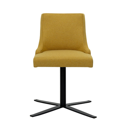 Polster-Stuhl 'Lena' vierstrahl Gestell | drehbar | Metall schwarz lackiert | Stoff Beige/Schwarz meliert