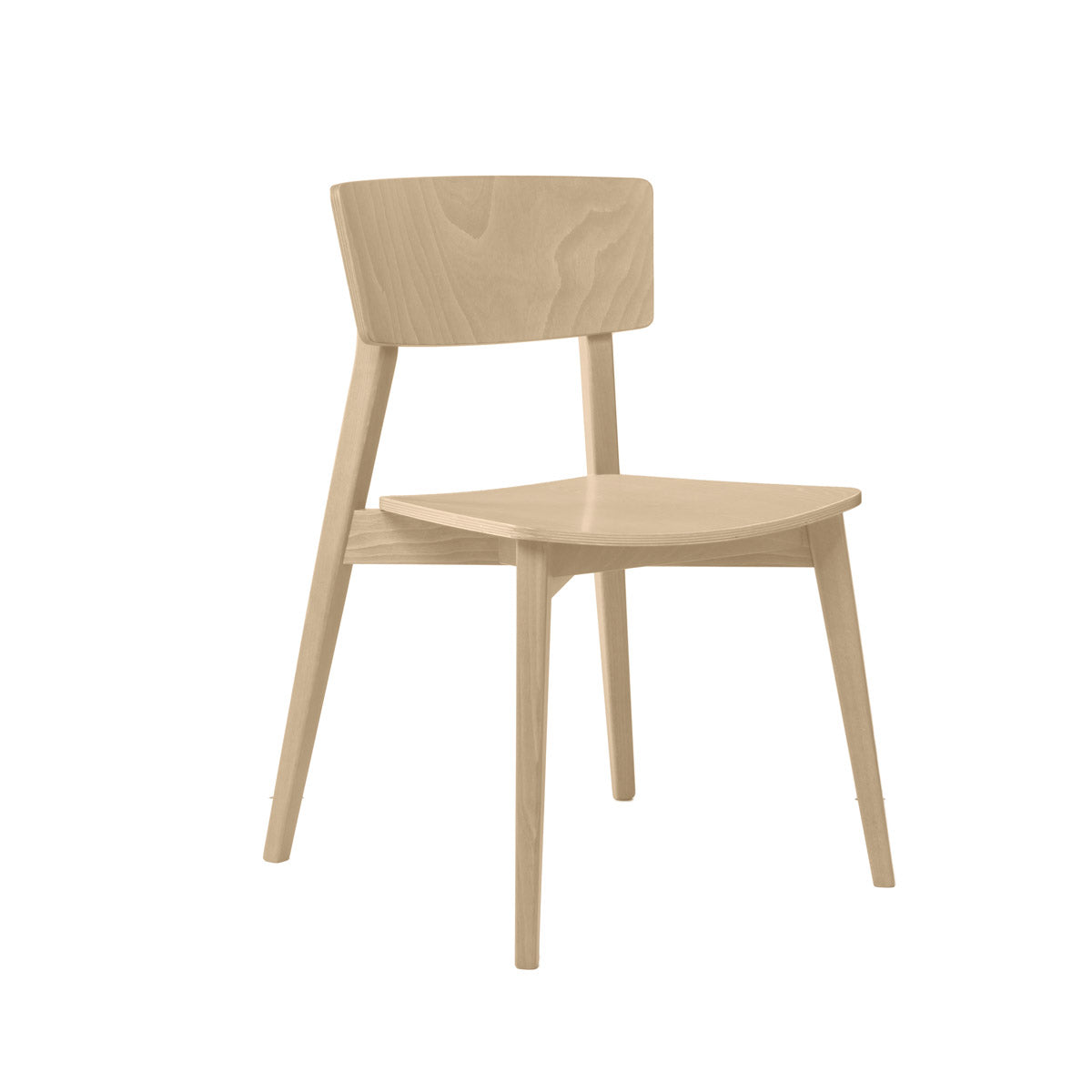Stapelstuhl 'Mina' | 2er-Set | aus massiver Buche, Buche natur lackiert
