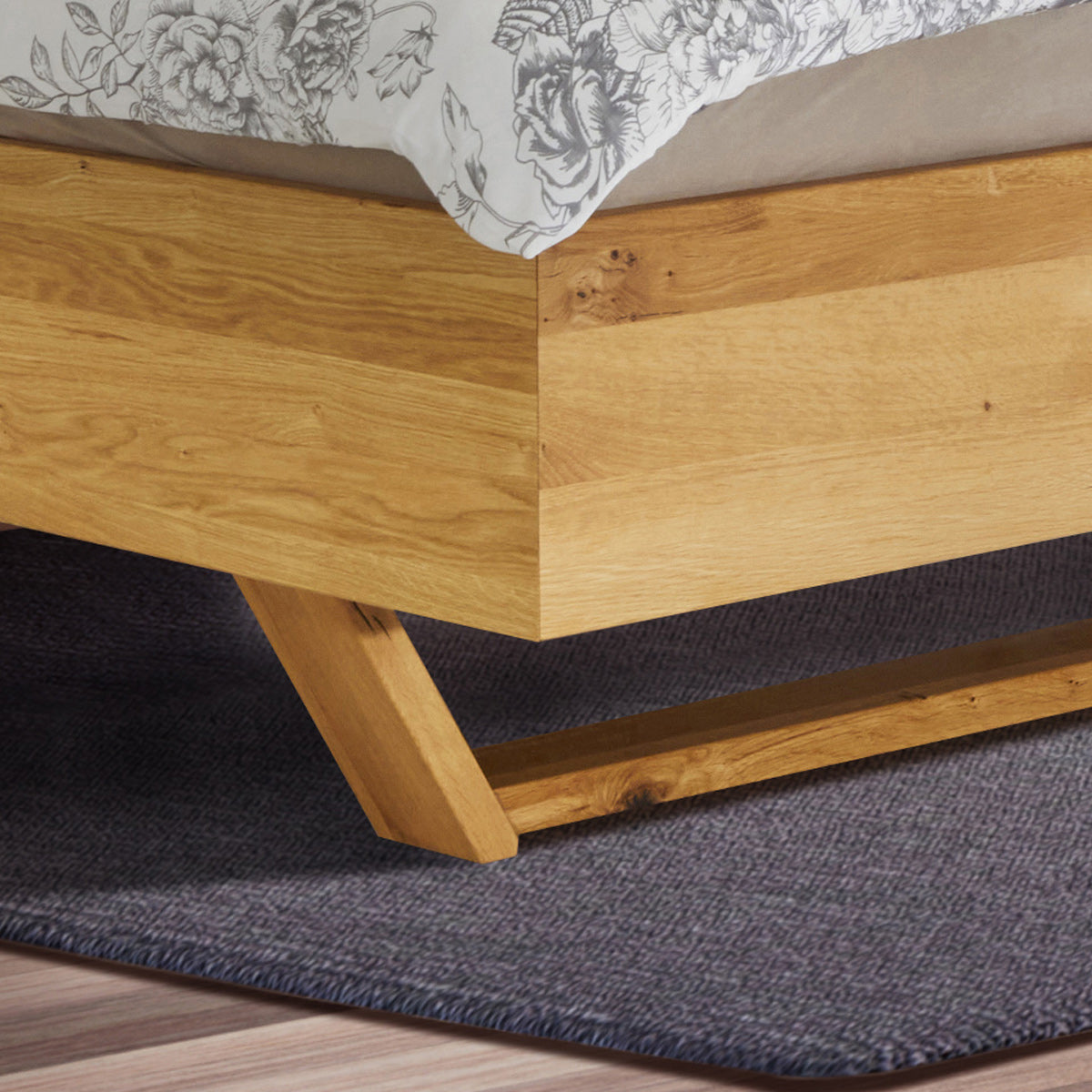 Bett 'Duftoase' Boxspring Optik | Duftkammern | Zirbe | B 120 x 200 cm | Anthrazit