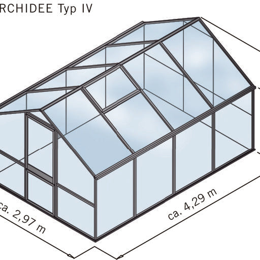 Gewächshaus 'Warschau' Größe III (Orchidee |||), anthrazit-grau
