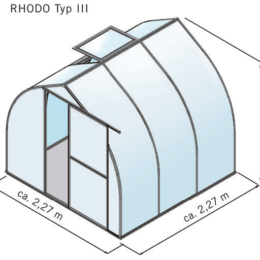 Gewächshaus 'Rom' Größe III (Rhodo |||), pressblank