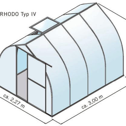 Gewächshaus 'Rom' Größe III (Rhodo |||), pressblank