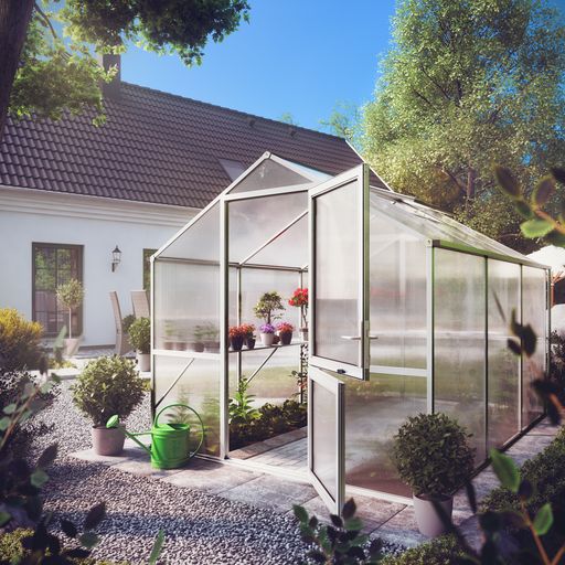 Gewächshaus 'Vaduz' Größe II (Rose ||), anthrazit-grau